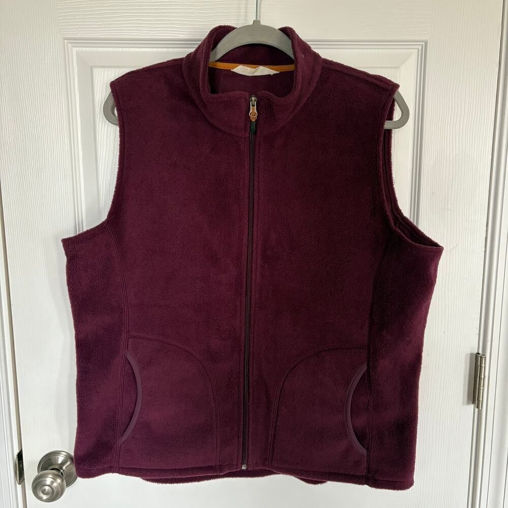Woolrich Full Zip Fleece Vest Purple XL